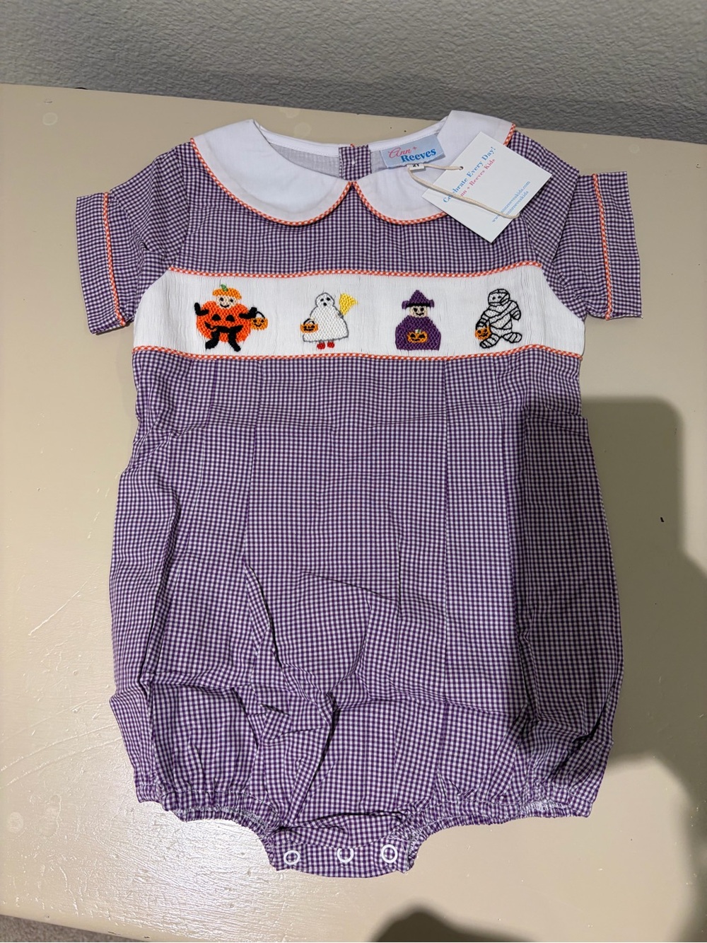 Halloween smocked onesie 2T